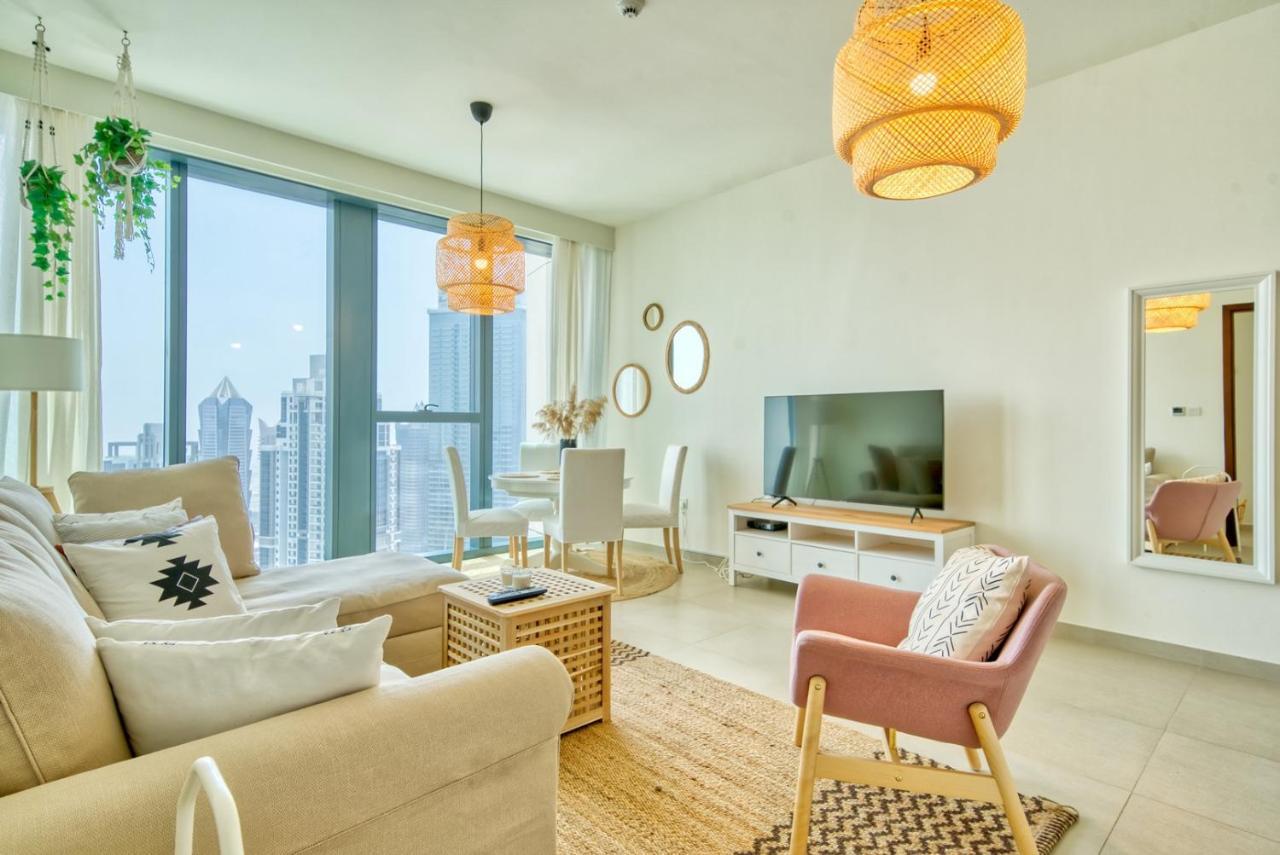 Boho-Chic Cosy 1Br, Minutes To Burj Khalifa Apartment Дубай Екстериор снимка