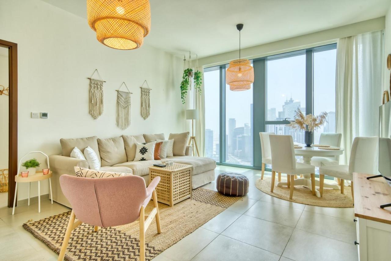 Boho-Chic Cosy 1Br, Minutes To Burj Khalifa Apartment Дубай Екстериор снимка